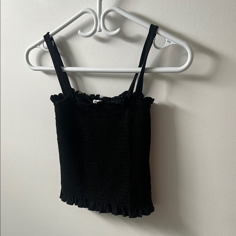 Black Ruffled Women's Top